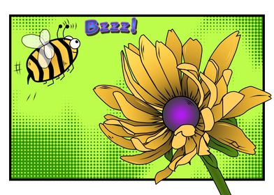 Bee and Yellow Flower