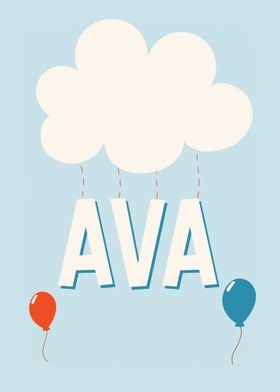 Ava Baby Name Gift Sign