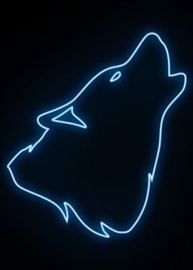 Howling Wolf Neon Sign' Poster by Josh | Displate