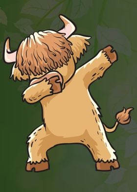 Dabbing Highland Cow