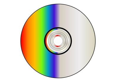 Blank CD Disc With Rainbow