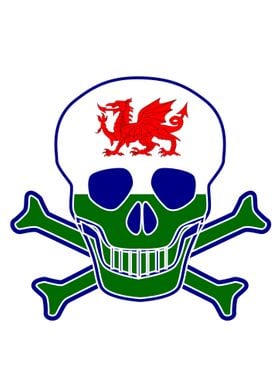 Welsh Flag Skull