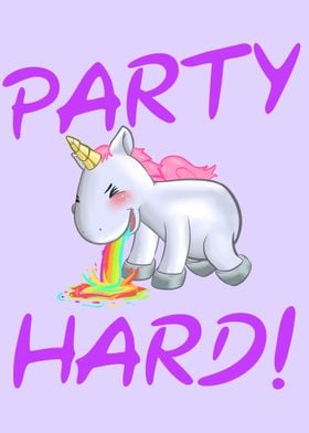 Puking Unicorn Party Hard