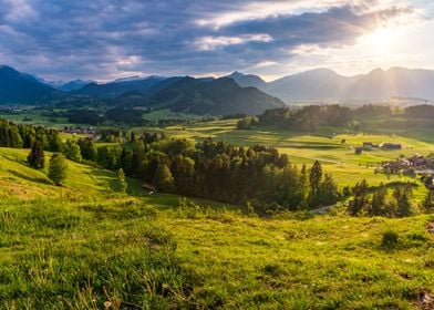 Sunset in the mountains