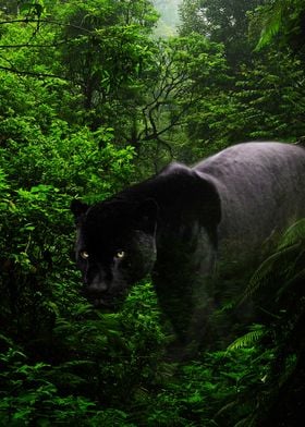 Black panther in jungle