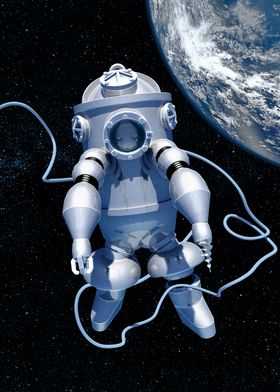 Space diving astronaut