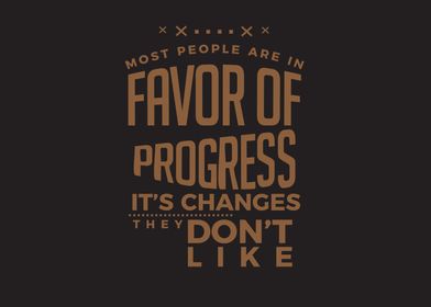 favor of progress