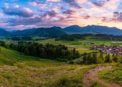 Sunset in the mountains