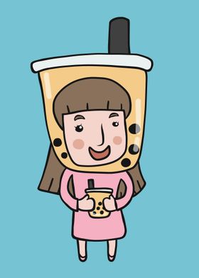 Bubble tea woman