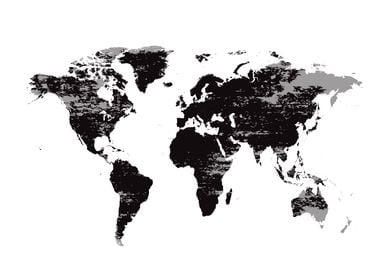 World map grunge black