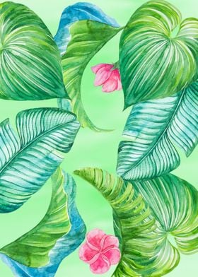 Tropical Plants Watercolor