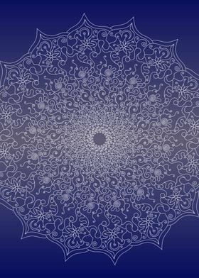 Blue and white mandala