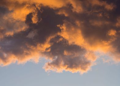 Fiery Clouds in Sunset Sky