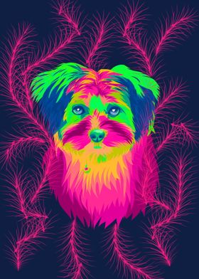 colorful dog pop art