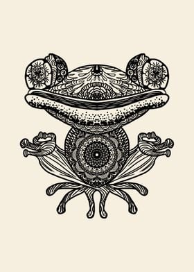 Mandala Frog Lotus Pose