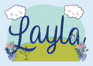 LAYLA Baby Name Sign Gift