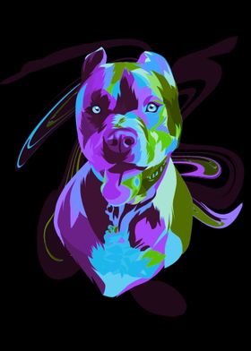 colorful cool buldog