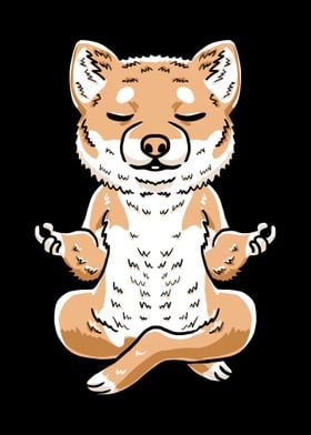 Shiba Inu Lotus Pose Yoga