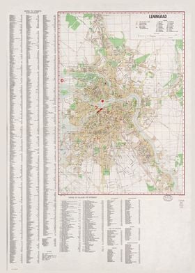 Saint Petersburg Map 1956