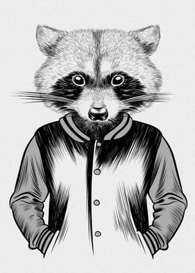 Hipster raccoon