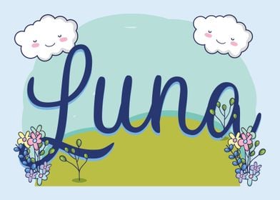 LUNA Baby Name Sign Gift