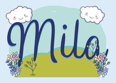 MILA Baby Name Sign Gift