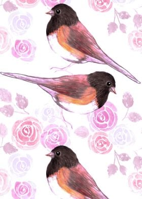 Juncos and pink roses