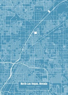 North Las Vegas Map Blue