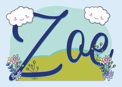 ZOE Baby Name Sign Gift