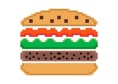 Pixel art hamburger parts