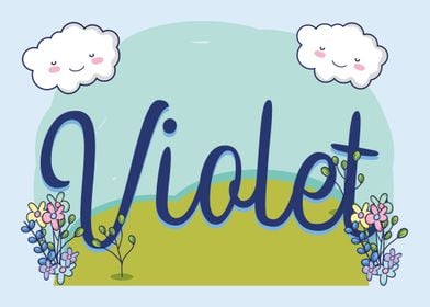 VIOLET Baby Name Sign Gift