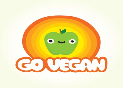 Go Vegan Happy Apple