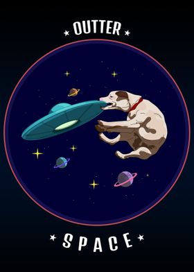 Dog Outter Space Ufo