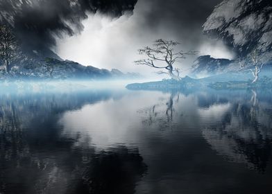 Misty Blue Lake