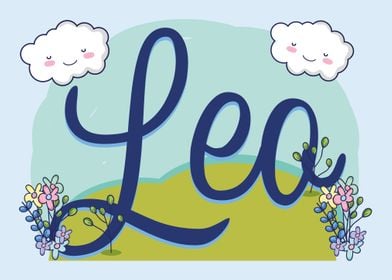 LEO Baby Name Sign Gift