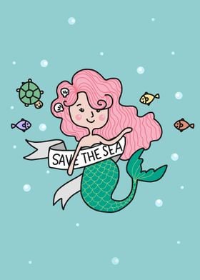 Mermaid save the sea