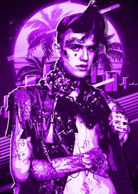 Lil Peep purple retro