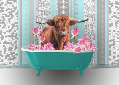 Bathtub Highland Cow Lotus