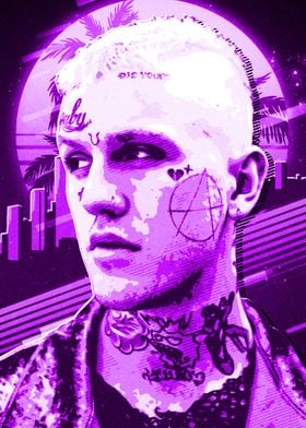 Lil Peep purple retro