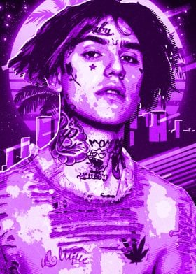 Lil Peep purple retro