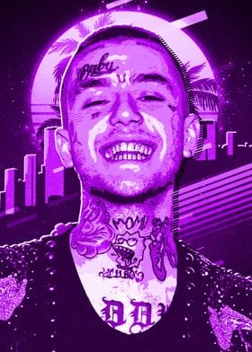 Lil Peep purple retro