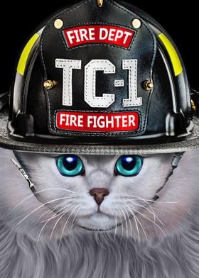 Brave Firefighter Cat