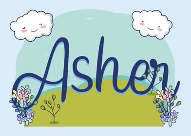 ASHER Baby Name Sign Gift