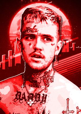 Lil Peep red retro