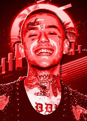 Lil Peep red retro