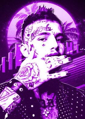 Lil Peep purple retro