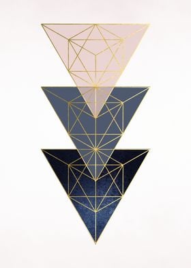 Triangles Blush Navy Gold