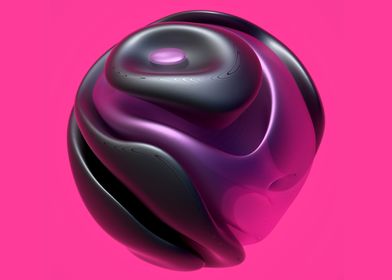 3d surreal art ball pink