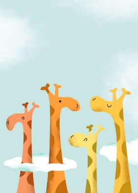 Giraffes in the sky
