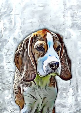 Beagle cute dog painting